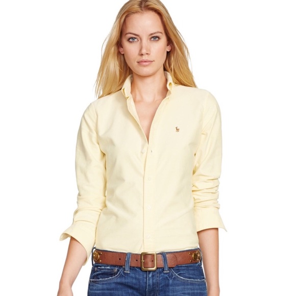 Ralph Lauren Tops - Polo Ralph Lauren Slim Fit Oxford Shirt in yellow